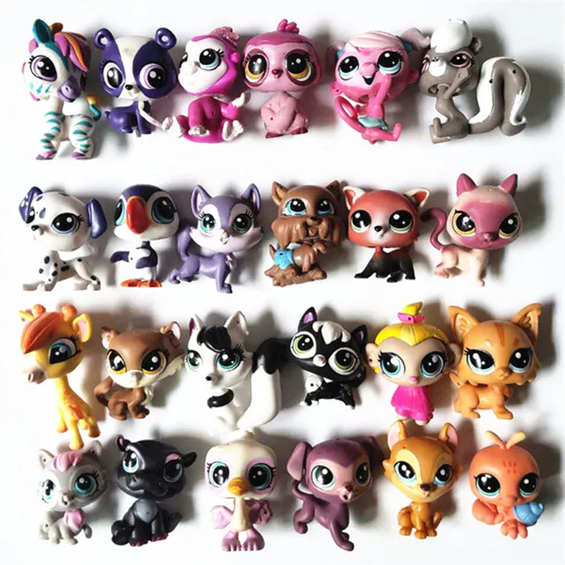 1pc lol Pet shop small toys mini cute standing little Rabbit dog cat bird anime action figure collection girls birthday gift | Игрушки и