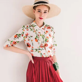 

138cm crepe de chine silk fabric fashion chrysanthemum silk crepe de chine fabric dress Chinese fabric wholesale silk cloth