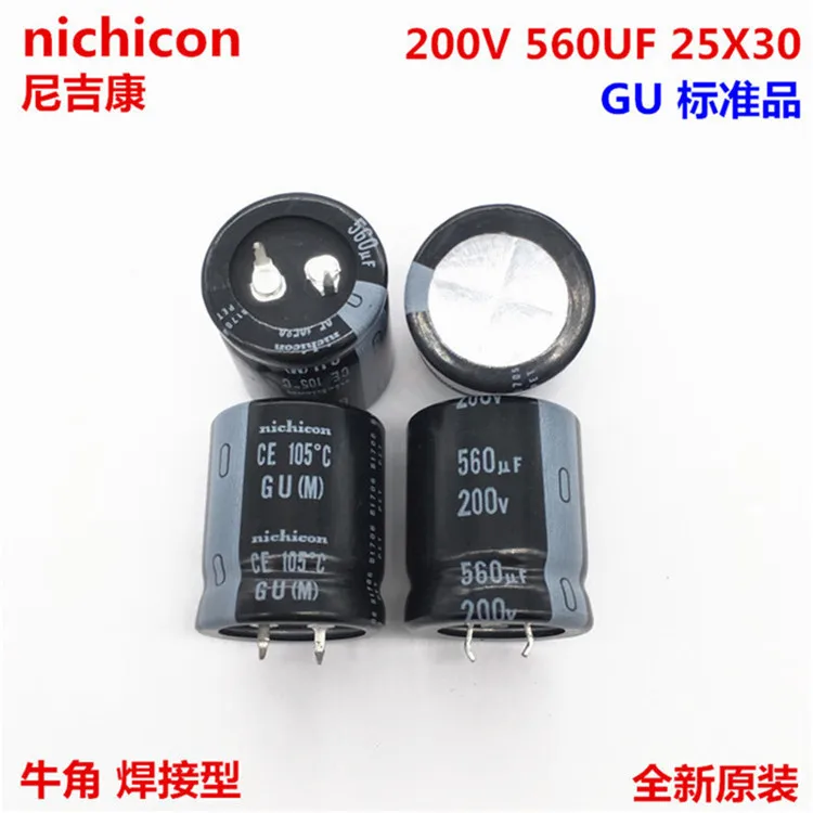 

2PCS/10PCS 560uf 200v Nichicon GU 25x30mm 200V560uF Snap-in PSU Capacitor