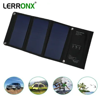 

LERRONX 21W 3.5A 5V Sunpower Portable Solar Panel waterproof foldable solar panels charger for Mobile phone outdoor camping