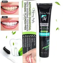 Яркий отбеливающий древесный уголь зубная паста Гламурная черная мята бамбуковый уголь гигиена полости рта зубной пасты оральный небрежный безопасный зубы красота