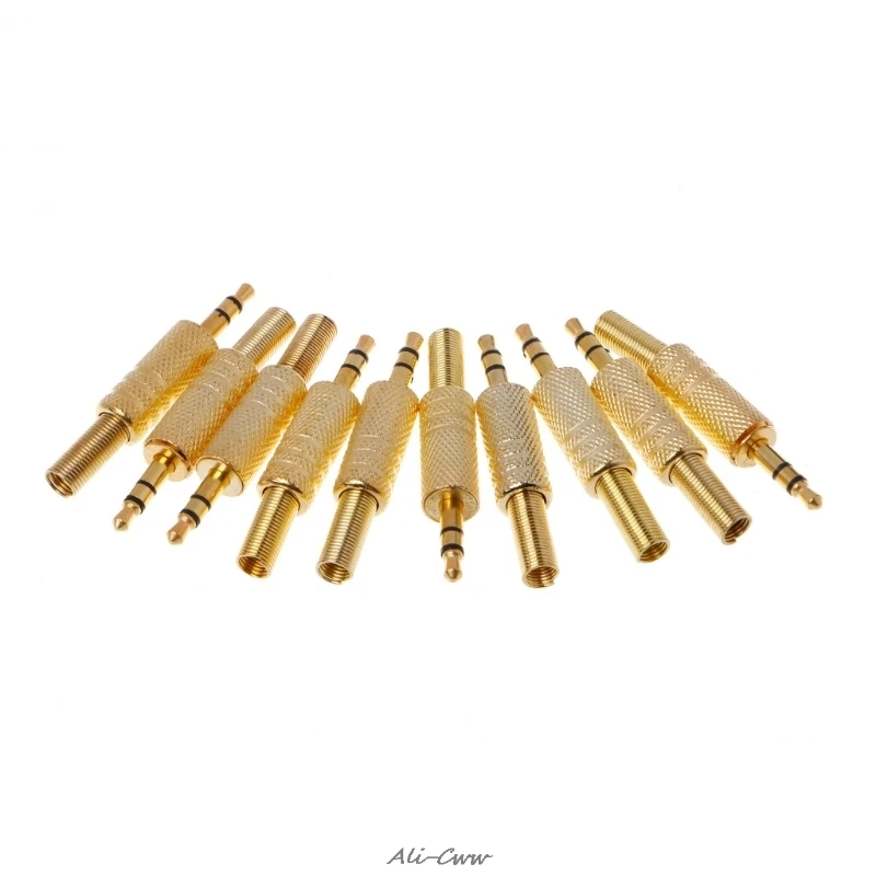 

10 pcs / Lot Gold Plated RCA Plug 3.5mm Audio Jack RCA Audio Jack 3.5 Headphone Jack Stereo Dual Headphone Jack