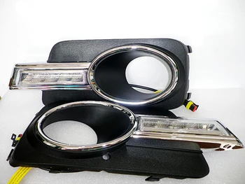 

Car Flashing 1Pair DRL For Volkswagen VW Tiguan 2010 2011 2012 Daytime Running Lights Fog head Lamp cover Daylight Waterproof