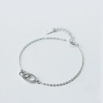 

La Monada 925 Sterling Silver Ellipse Round Circle Charm Bracelet For Women Chain Fashion Jewelry Personality Bracelet Trendy