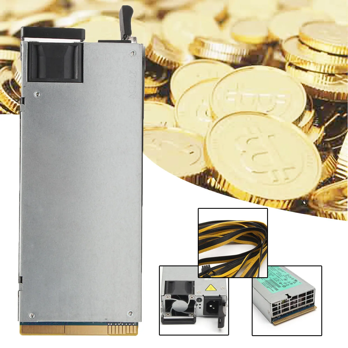 

DPS 1200FB 1200QB Power Supply With Breakout Board Adapter Panel 12 Cables (6+2)P For Ethereum Mining Miner