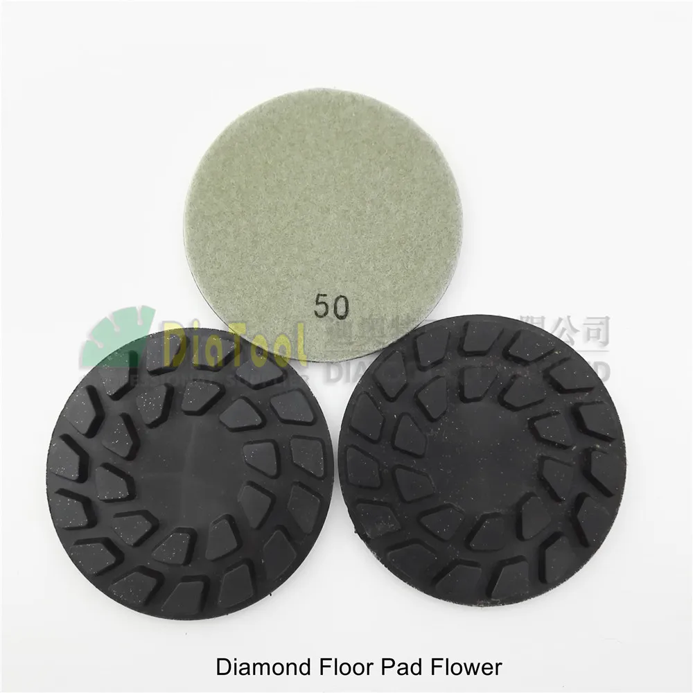 SHDIATOOL 3pcs Diameter 100mm Diamond Floor Sanding Disc Flower 4