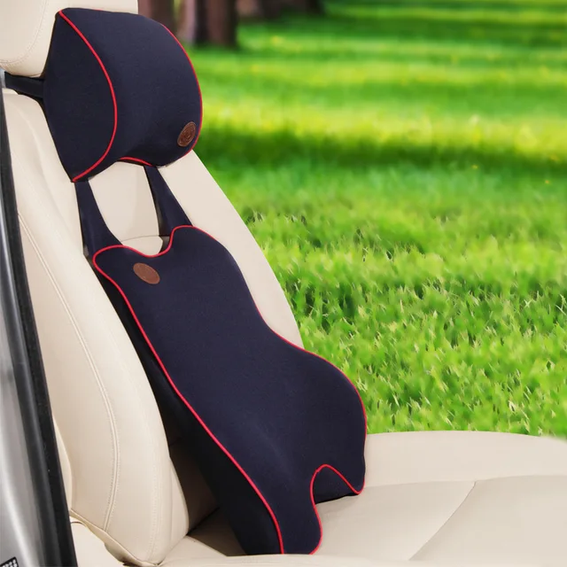 Car Lumbar Suit Car Headrest Back Support Cushions Memory Foam Neck and