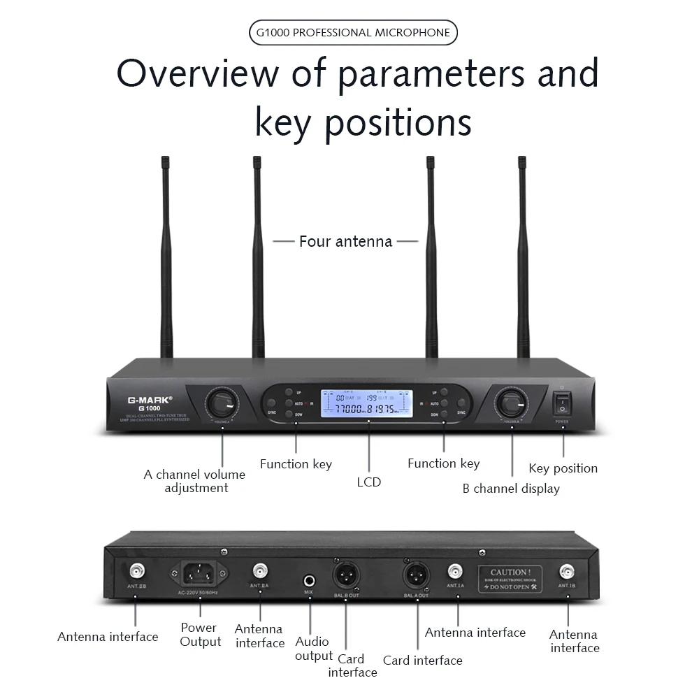 G-MARK G1000 Беспроводная микрофонная система профессиональная дистанция 150 м 2 ручной петличный передатчик автоматическое соответствие частоты