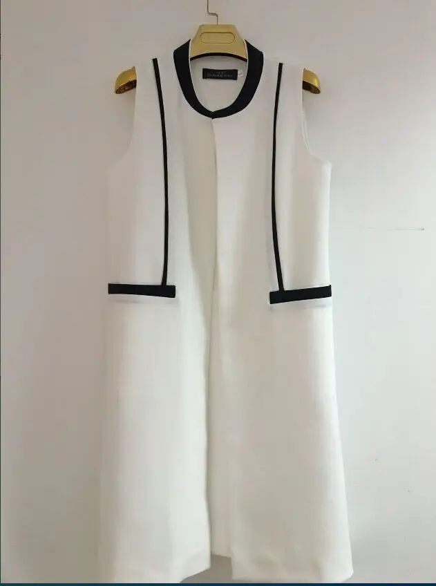 Женский блейзер в полоску с воротником стойкой|women suit vest|sleeveless waistcoatcolete colete |
