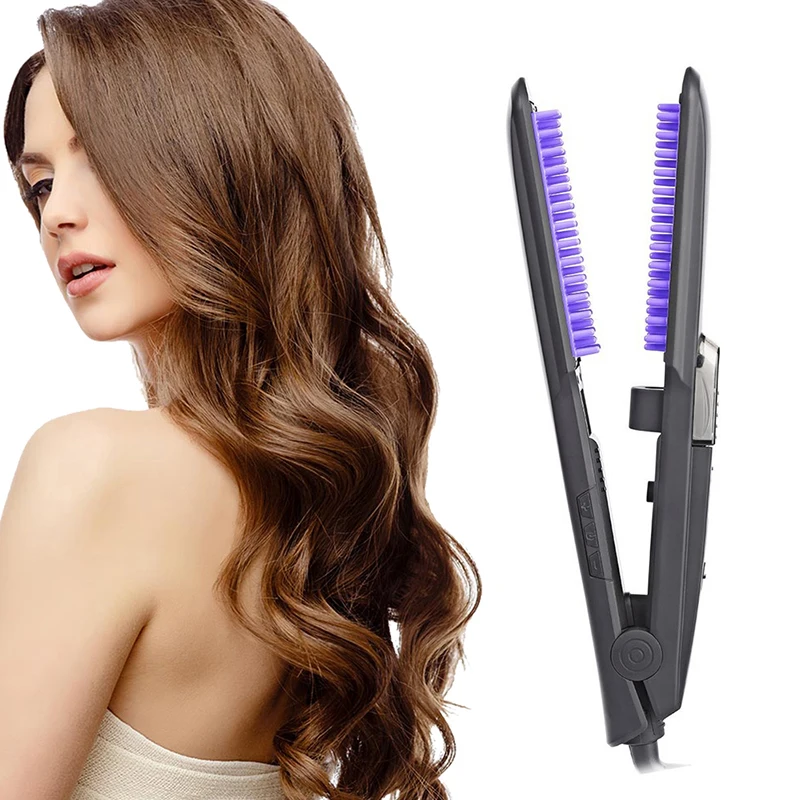 

New Steam Hair Straightener Brush Professional Spray Hair Straightener Flat Iron Hair Straightener&Curler Brushes Styling Comb