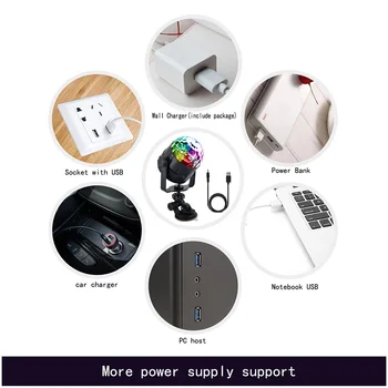 

15 Color Remote Control Small Magic Ball Light Projector LED Lights Sound Activated Remote Control ALI88
