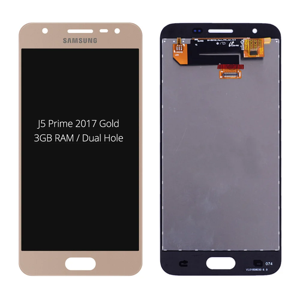 Дисплей для samsung J5 Prime G570 G570F G570M G570Y J5 Prime G571F ЖК-дисплей с сенсорным датчик экрана в сборе - Цвет: Double Hole Gold