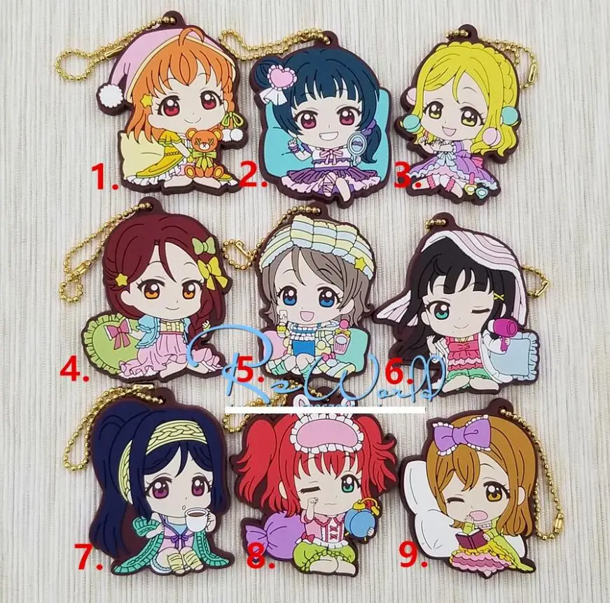 8 шт./лот Love Live Kotori аниме брелок Nico Rin Umi Maki Chika Dia Riko Yoshi kc Kunikida акриловый Резиновый Ремешок/Подвеска для телефона - Цвет: 6