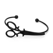 MQCHUN парикмахерский черный браслет с ножницами для женщин полые ножницы Браслеты регулируемые браслеты хип хоп вечерние подарки-25