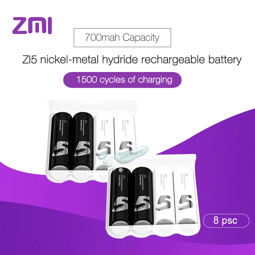 8 шт./лот Xiaomi аккумуляторная батарея AA 1800mAh 1,2 V Ni-MH ZMI ZI5 power Bank Аккумулятор для дистанционного управления машинными игрушками