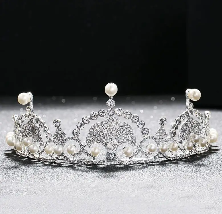 KMVEXO Свадебный комплект ювелирных изделий с драгоценными камнями ожерелье серьги Корона набор Свадебные обручальные комплекты украшений для женщин Диадемы Ювелирные изделия для волос - Окраска металла: 1PCS Crown