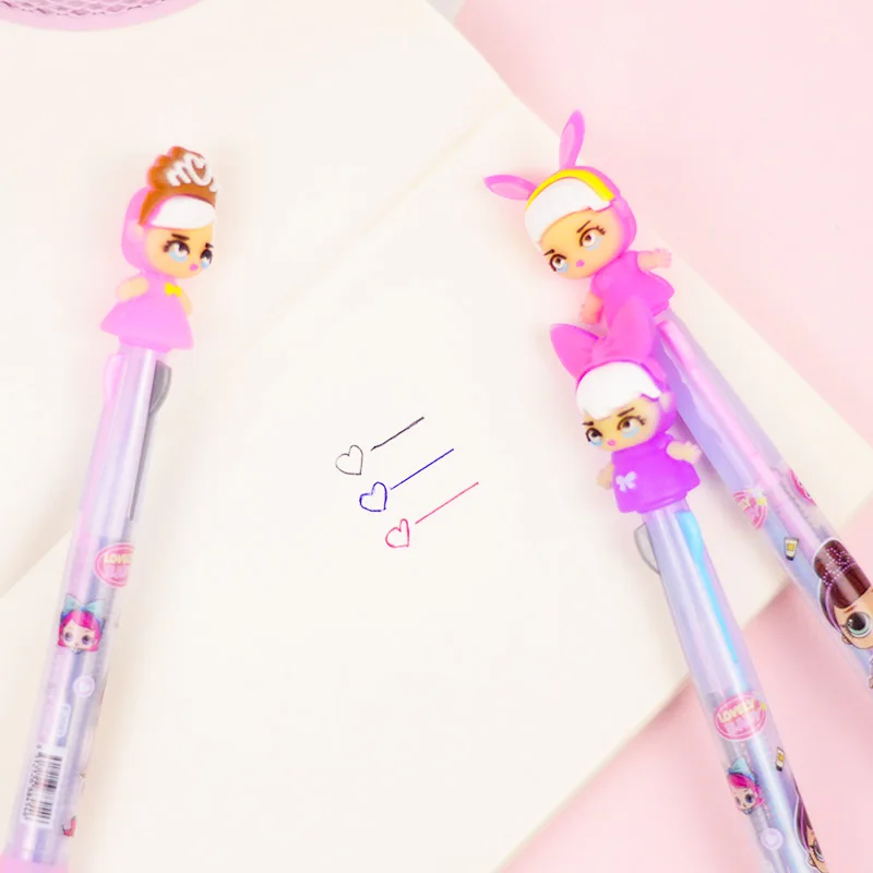 3 шт Милая Новинка 3 цвета Кукла Шариковая ручка мультипликационная кавай-девочка Шариковая ручка для детей подарок Креативный материал Escolar