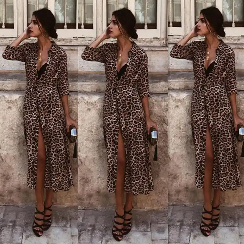 womens leopard maxi dress