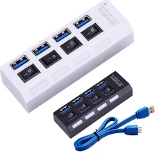 4 Порты и разъёмы usb-хаб 3,0 высокое Скорость USB 3,0 концентратор по стандартам ЕС/США/AU/UK Мощность адаптер Мульти USB разветвитель на переключатель включения/выключения для планшет ноутбук компьютер