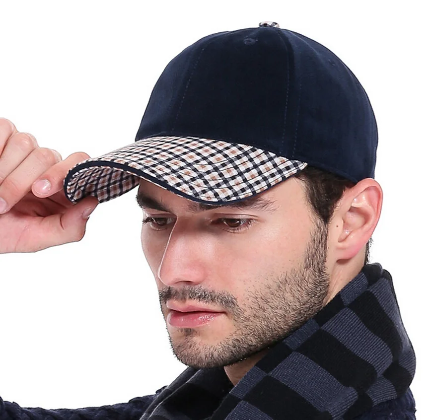 Wholesale 6pcs NEW Cotton Plaid Baseball Hats for Men Stylish Spring