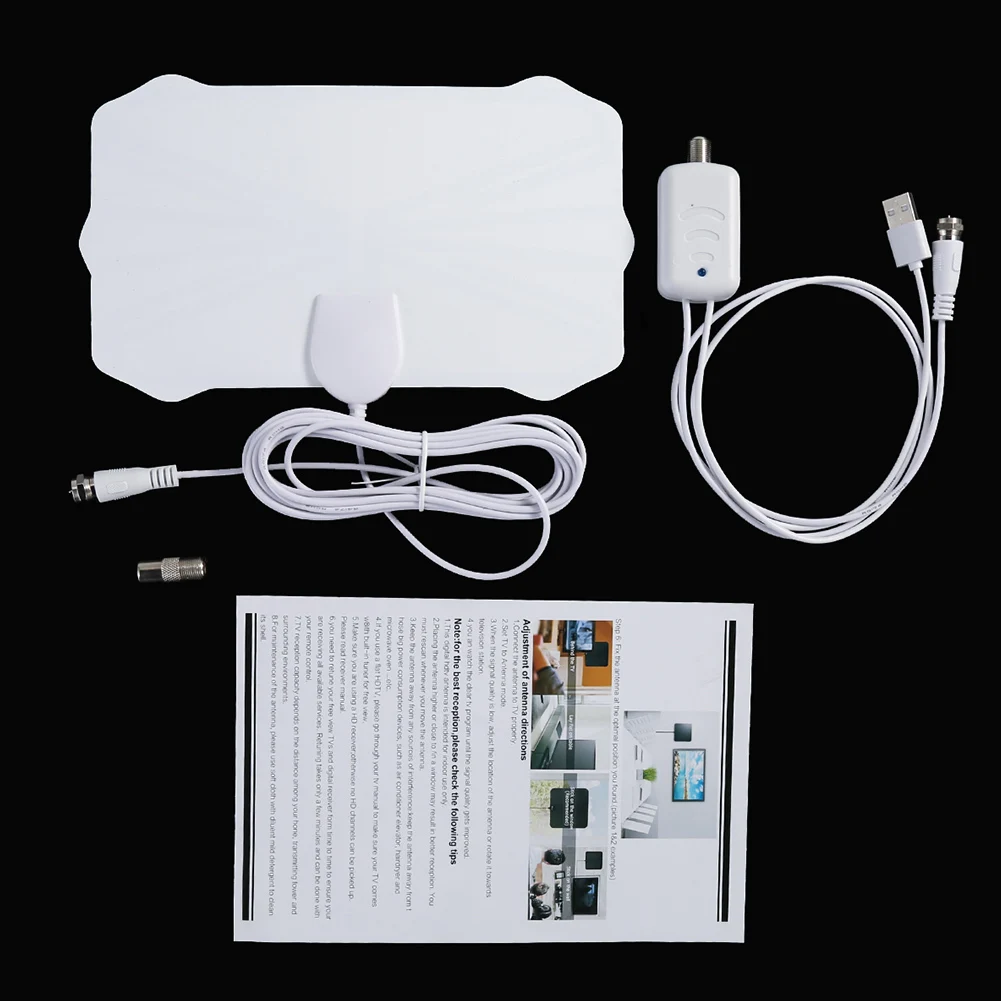 

80 Mile 4K Indoor Receiver 1080P HDTV Digital Antenna Signal Amplifier Mini Booster Stable Satellite Ultra Thin Home Stick On