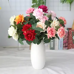 2 головки шелковые розы свадебный букет DIY Свадебные аксессуары Высокое качество искусственные цветы для вечерние Вечеринка отель