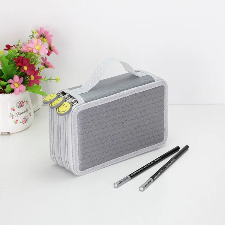 Cute Kawaii Penalties School Pencil Case 36/48/72 Holes Penal Pencilcase 3/4 Layers Multifunction Large Pen Box Stationery Pouch - Цвет: Фиолетовый