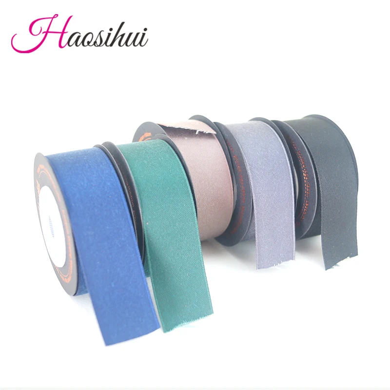 

haosihui High quality polyester cotton ribbon for Hair accessories and packaging Cake gift 5yards/lot