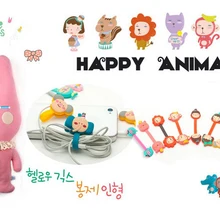 2 шт. Kawaii животные изоляция для кабеля провода аккуратные наушники намотки Органайзер держатель розничная KCS Офис школа дома цвет случайный
