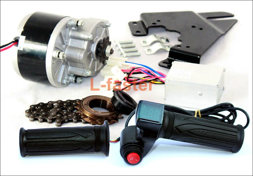 Flash Deal 250W ELECTRIC BRUSH MOTOR FOR BICYCLE ELECTRIC ACCELERATOR WITH BUTTO SWITCH AND BATTERY VOLTAGE SIMPLE MOTOR KIT FOR DIY E-BIKE 8