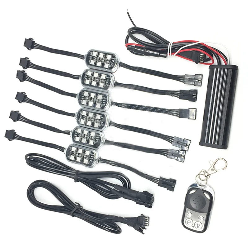 New 36LED Motorcycle Pod Light Ground Effect Kit Remote Control For Harley
