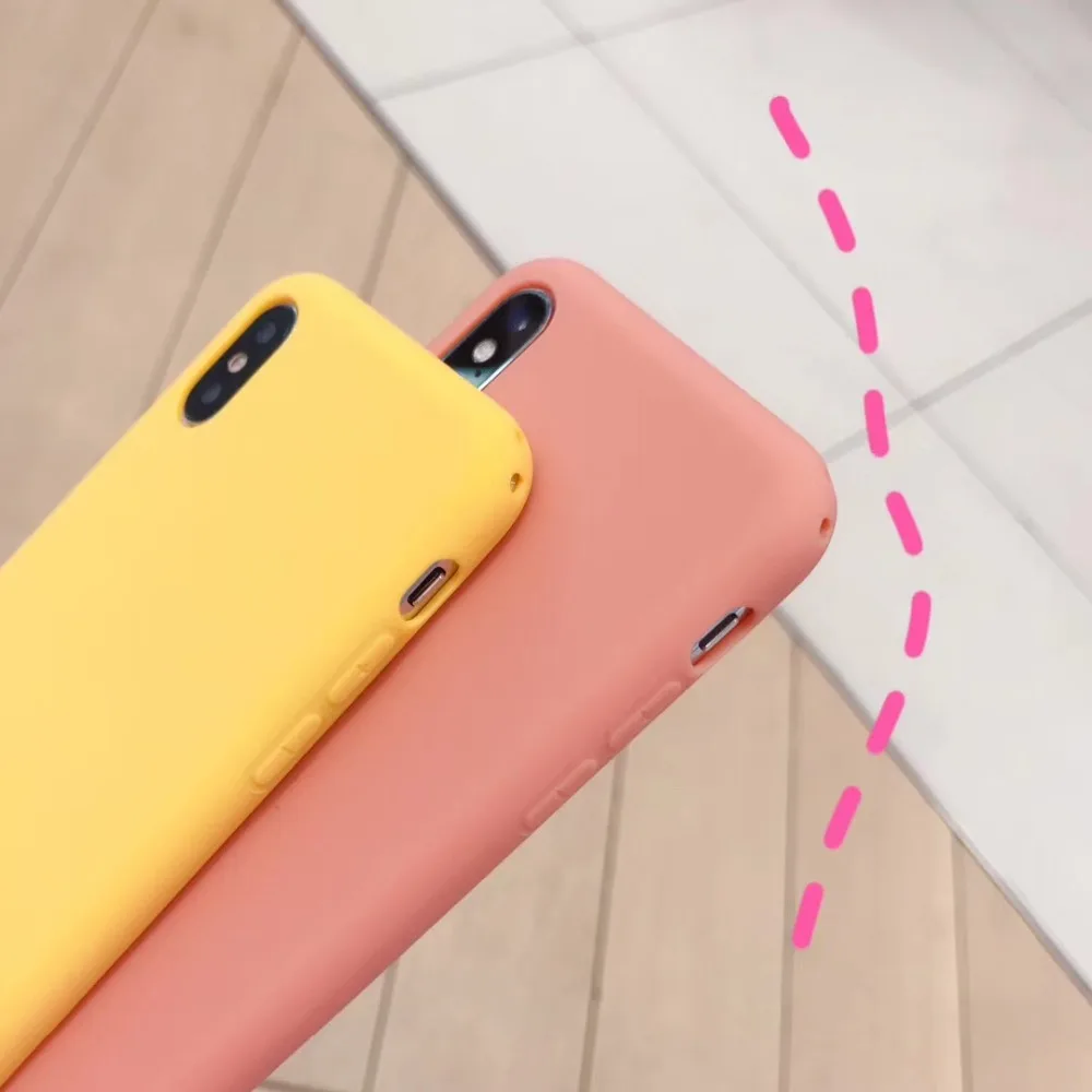 Candy Color Matte Silicone Case For iPhone X XS MAX XR Phone Case For iPhone 8 7 6 6S Plus 7Plus 8Plus Cute Soft TPU Back Cover (5)