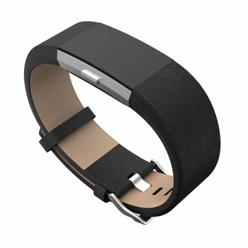 

For Fitbit charge 2 leather bands,Accessories Leather Bands strap for Fitbit Charge 2,Fits 5.9-8.1 inch Black color