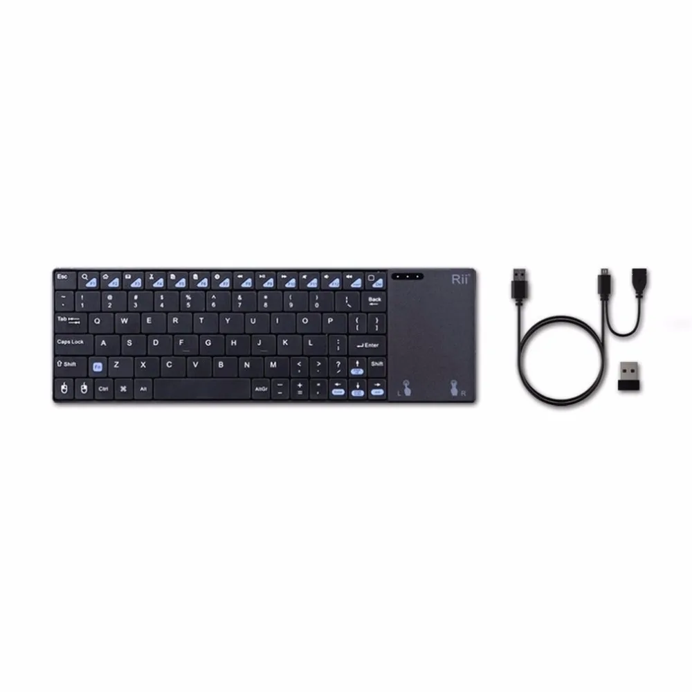 

Rii i12+ Multifunctional Wireless 2.4G Keyboard With Touchpad Multi-finger Function Combo Ultra Slim Keyboards For TV BOX PC
