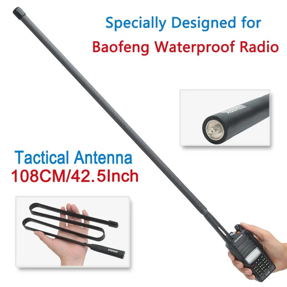 ABBREE SMA Female VHF UHF Двухдиапазонная Складная тактическая антенна для BaoFeng UV XR 9R Plus /Mate