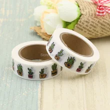 1X Washi Tape Japanese Cactus Plants 10m Kawaii Scrapbooking Tools Masking Tape Christmas Photo Album Diy Decorative Tapes