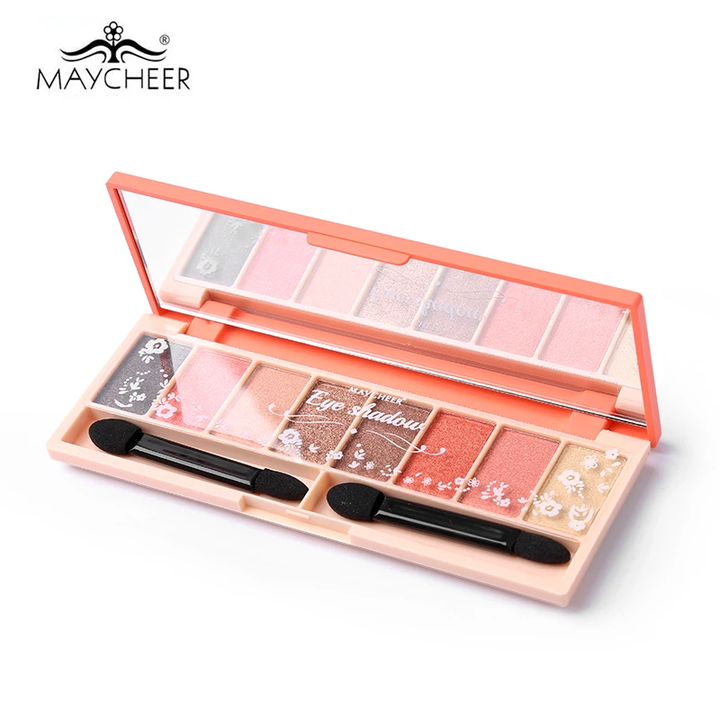 Палитра теней для век MAYCHEER 8 цветов блестящие металлические тени с кисточками и