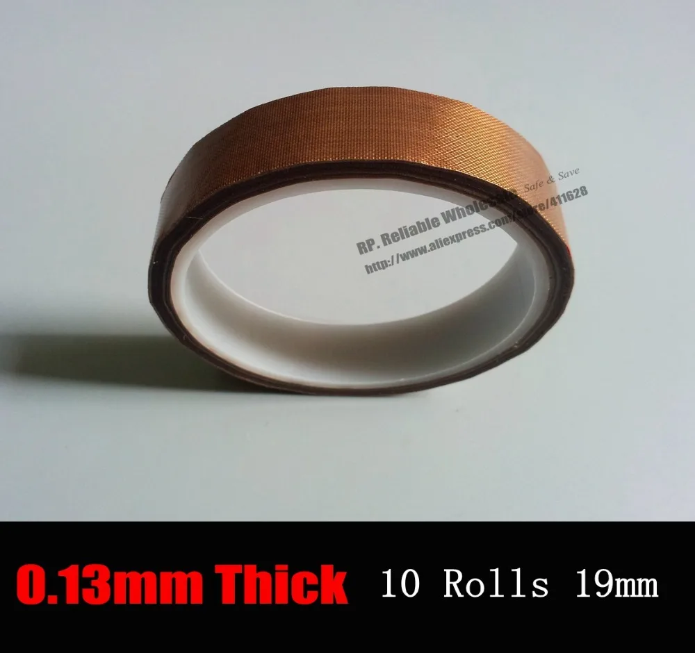 10 ROLLS (19mm*10M) Hot Packing Sealing Adhesive Teflon Tape, High