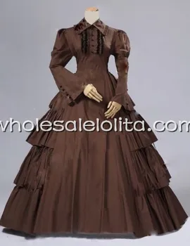 

Vintage Umber Victorian Inspired Period Dress Reenactment Theatre Costume