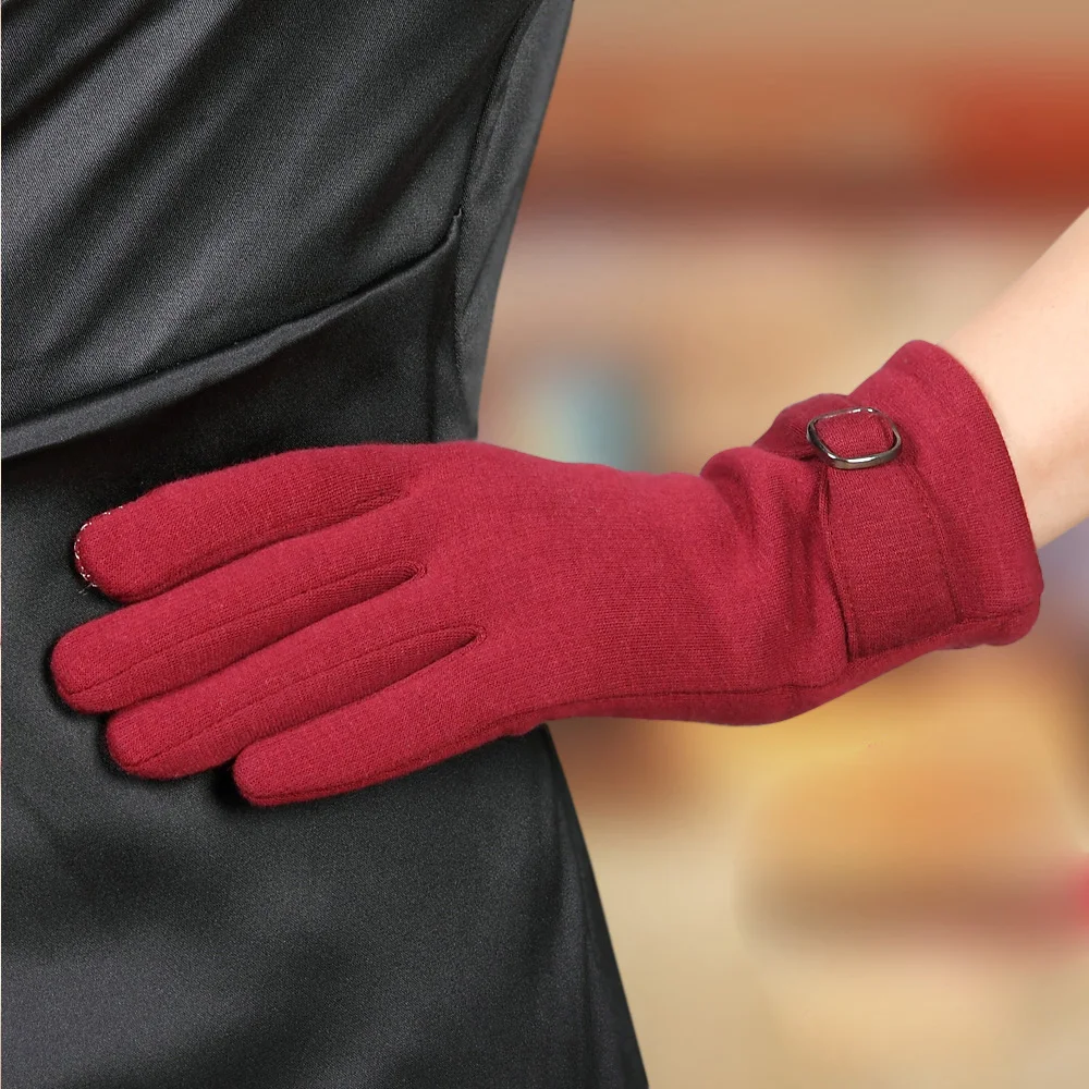 Gloves Female Winter Warm Driving Gloves Plus Velvet Touch Screen Cold Thin Section Refers To Not Falling Velvet Gloves BL013N1