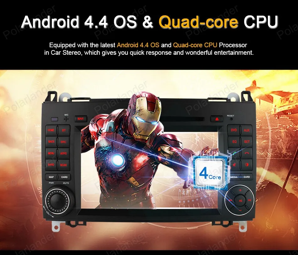 Excellent Android4.4 Car DVD Support DTV BT 3G WiFi GPS DAB+ TPMStouch screen Quad Core radio For Benz B200 W169 A160 Viano Vito 10