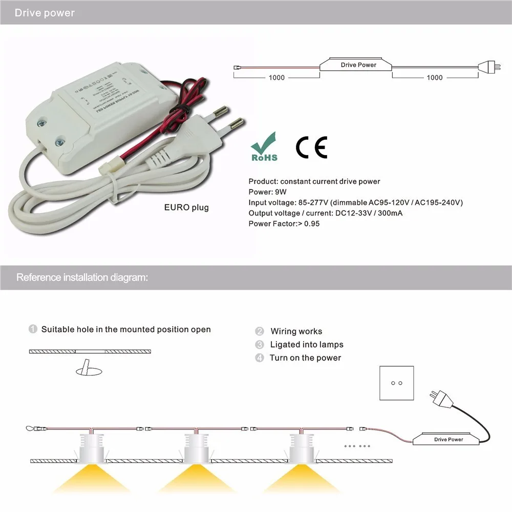 1W Mini Led Spot Lights Dimmable AC85 277V Driver Lighting 25mm Cutout Recessed Downlight 60D/120D DIY Spotlight 9pcs/set-in LED Spotlights from Lights ...
