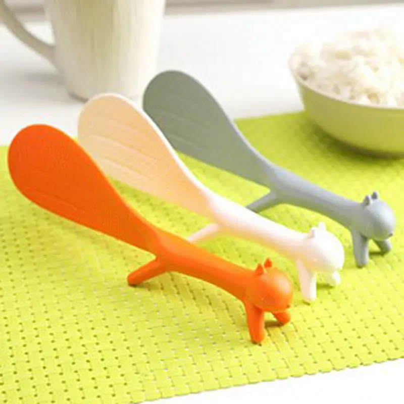

1PCS Lovely Kitchen Supplie Squirrel Shaped Ladle Non Stick Rice Paddle Meal Spoon Large size