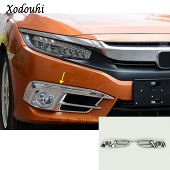 

Car body head front fog light lamp frame stick ABS Chrome trim panel frame 2pcs For Honda Civic 10th Sedan 2016 2017 2018