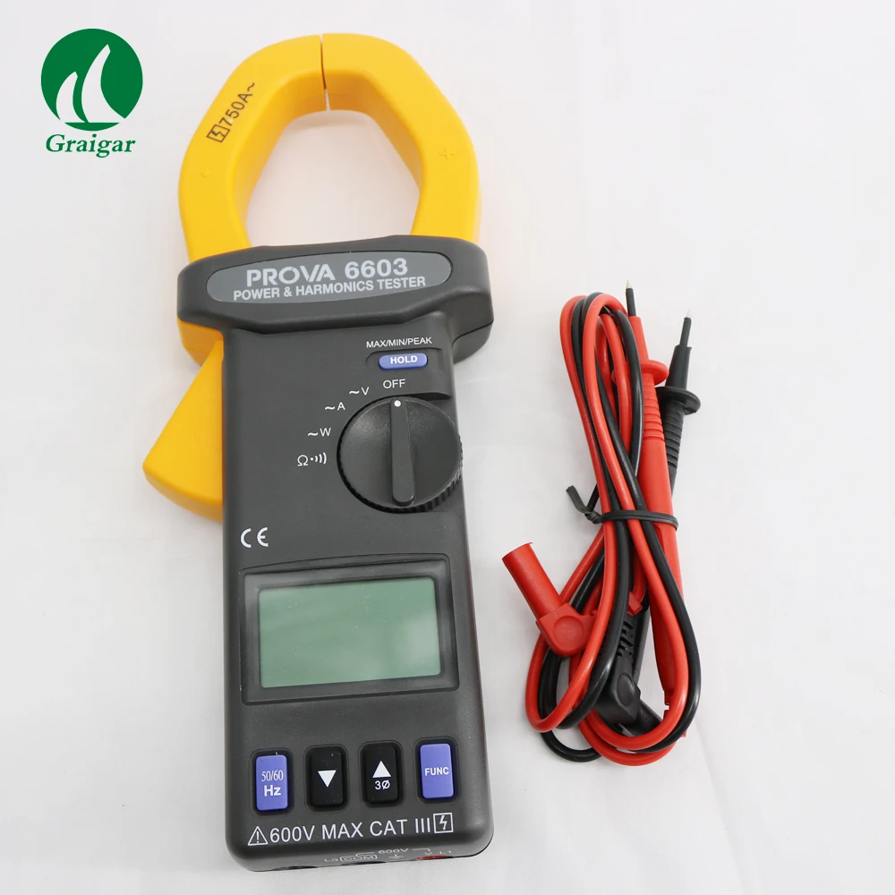PROVA-6603 переносной мощность Анализатор метр регистратор электропитания переменного тока диапазон 0~ 99.99A