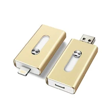 2017 Newest 3 in 1 OTG Flash Drive 32gb 64gb 128gb Mini Usb Metal Pen Drive For iPhone ipad Apple Android and windows devices