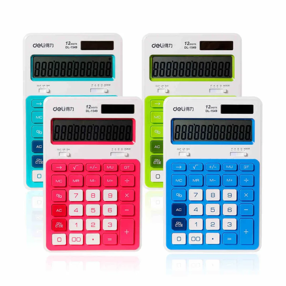1549 Dual Power Calculadora Electronic Big Display Calculating Candy Color font b Calculator b font Stationery