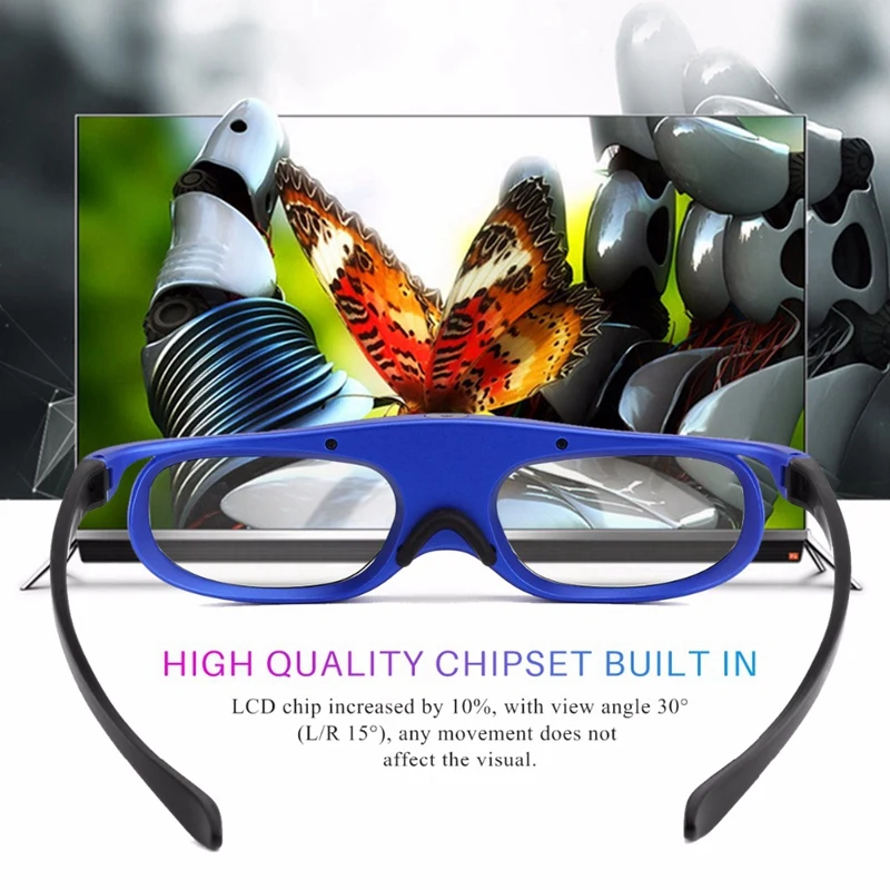 2Pcs Active Shutter Rechargeable 3D Dlp Glasses Support 144Hz for Xgimi Z3/Z4/Z6/H1/H2 Nuts G1/P2 Benq Acer&Dlp Link Projecto