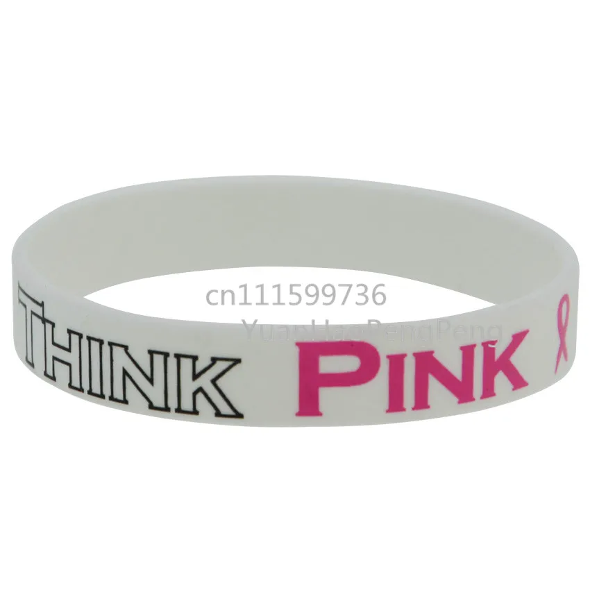 50 шт./лот браслет с розовой лентой и логотипом|cancer silicone bracelets|silicone wristband printingbracelet