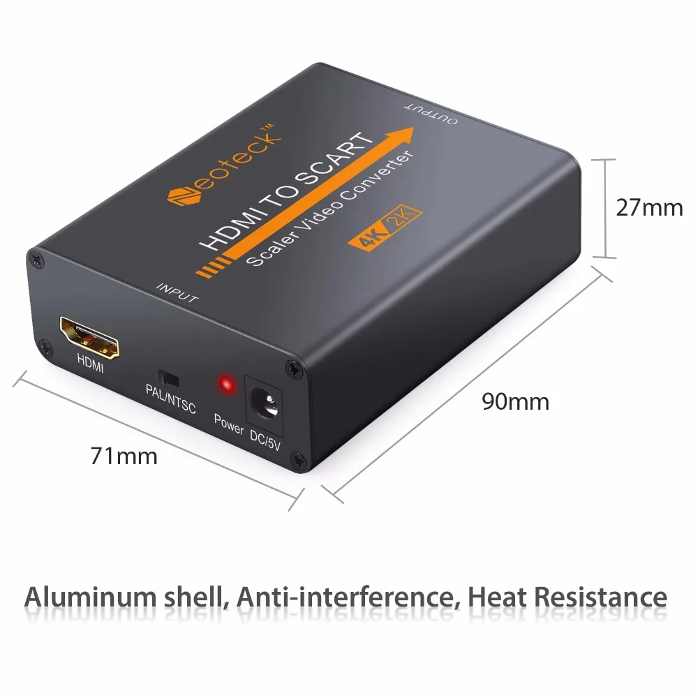  Neoteck 4Kx2K HDMI To SCART Converter Adapter Digital Video Audio To Composite Video Signal And FL/